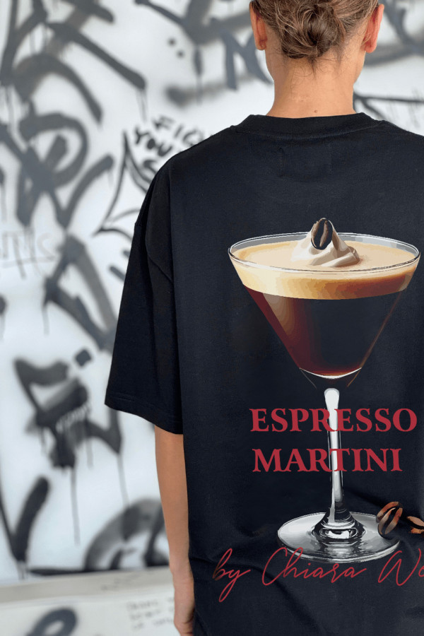 T-shirt bawełniany oversize ESPRESSO MARTINI - czarny 3