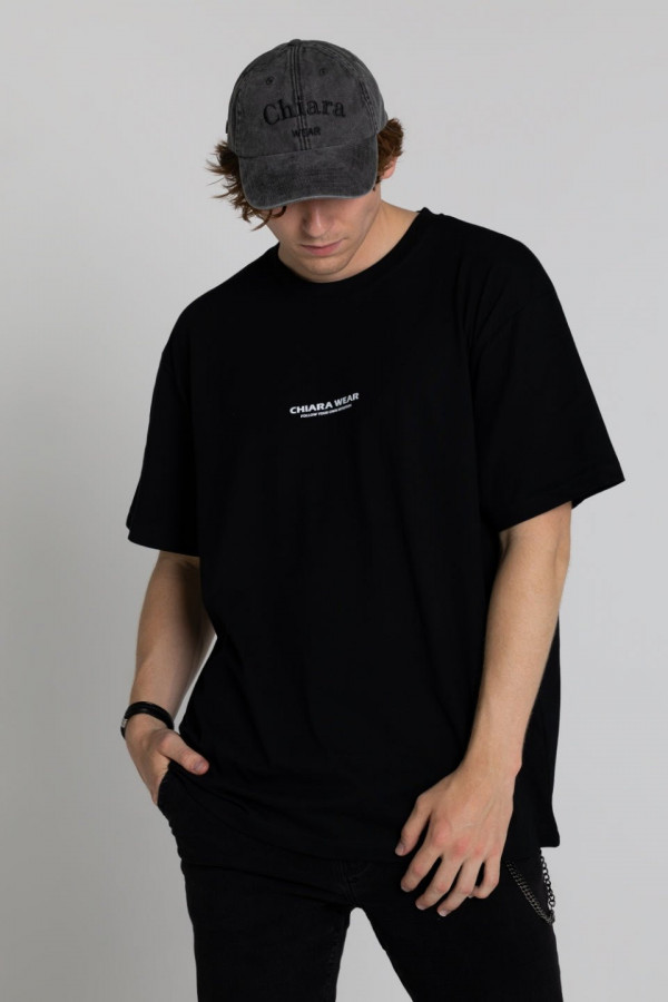 T-shirt bawełna z recyklingu oversize INTUITION - czarny 4