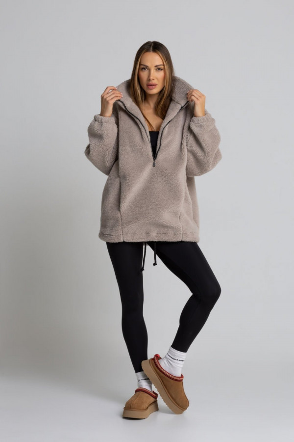 Bluza sherpa ze sztucznego baranka TEDDY - szary 4