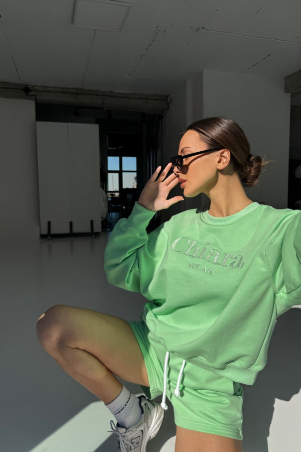 Bluza damska oversize HAFT CHIARA - pistacja 4