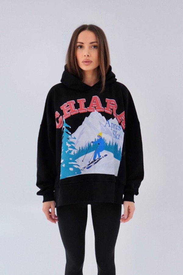 Bluza damska kaptur APRES SKI - czarny 5