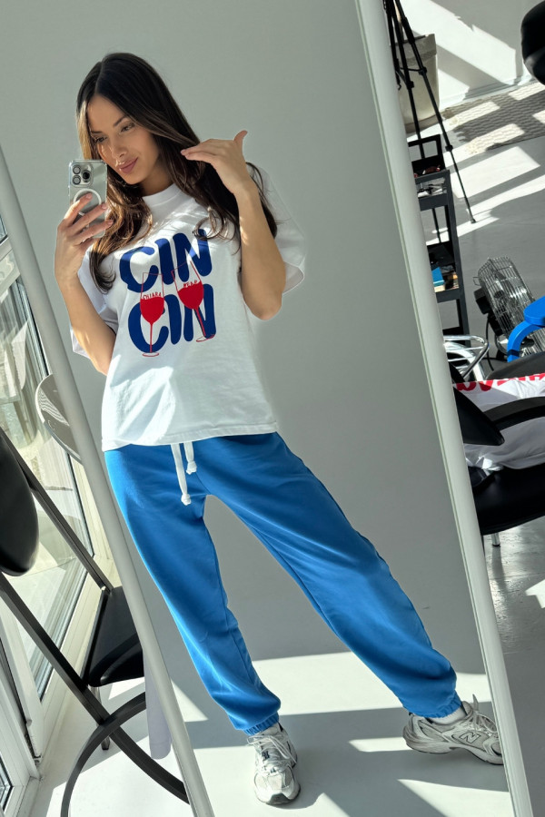 T-shirt bawełniany oversize CIN CIN - biały 5