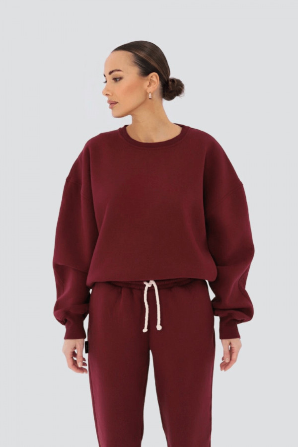 Bluza damska oversize - bordowy