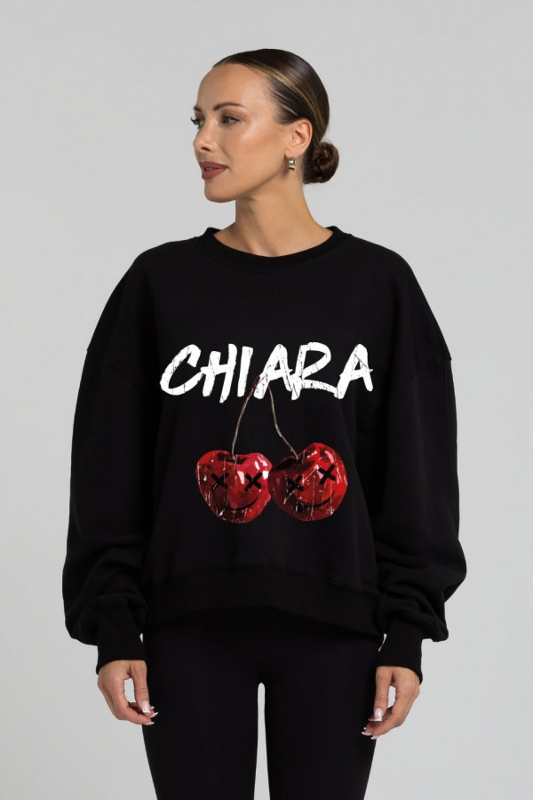 Bluza damska oversize CHERRY - czarny