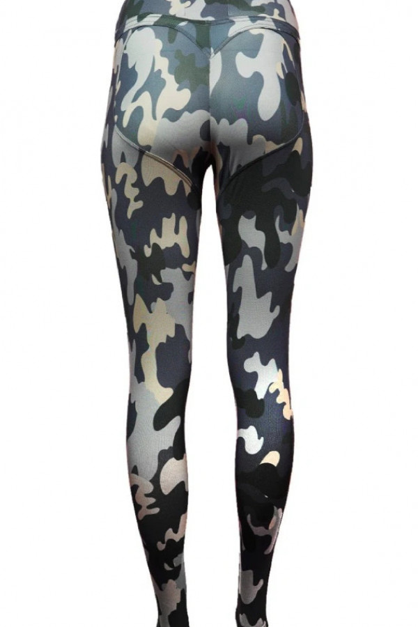 Legginsy PUSH UP - fioletowe moro