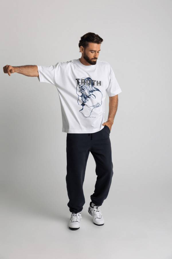 T-shirt męski oversize TRUTH - biały 2