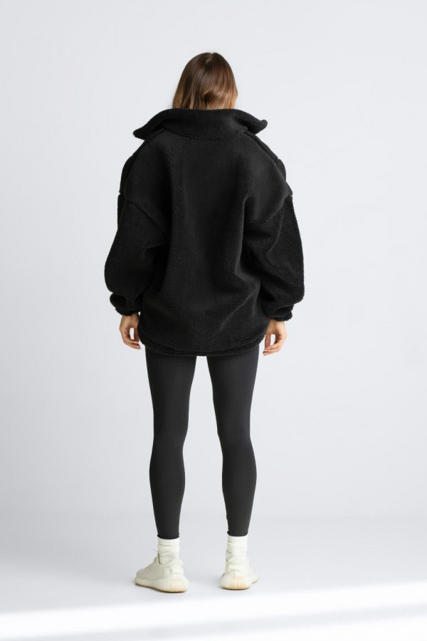 Bluza sherpa ze sztucznego baranka TEDDY - czarna 3