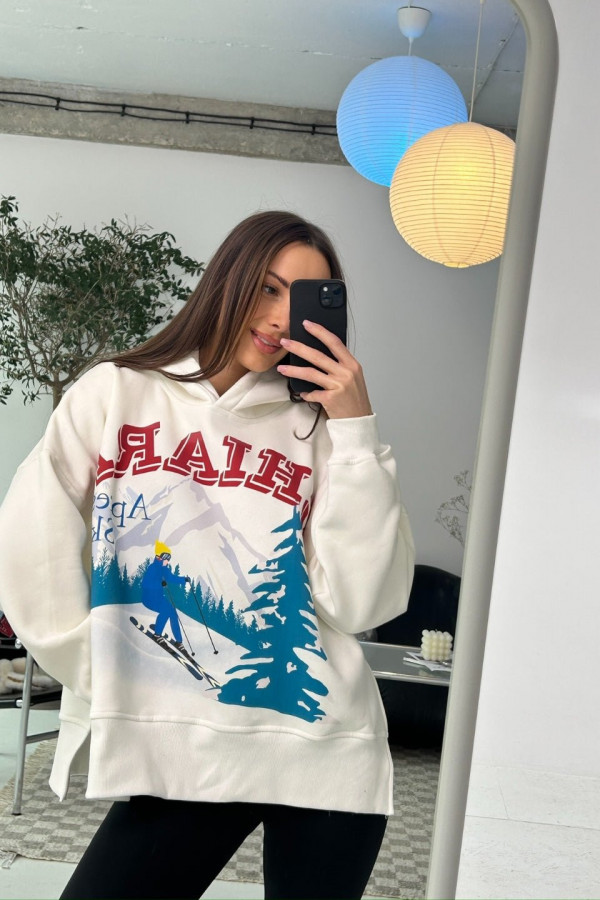 Bluza damska kaptur APRES SKI - biały 5