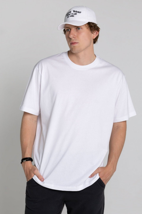 T-shirt bawełna z recyklingu oversize - biały 2
