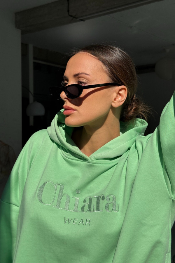 Bluza damska kaptur HAFT CHIARA - pistacja 3