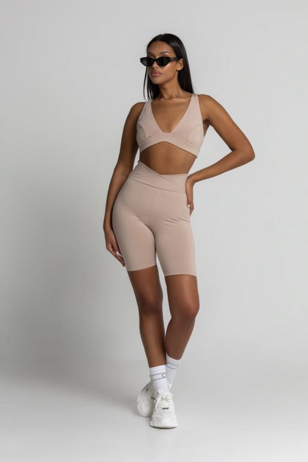Top FREEDOM v-neck z głębokim dekoltem - beżowy 1