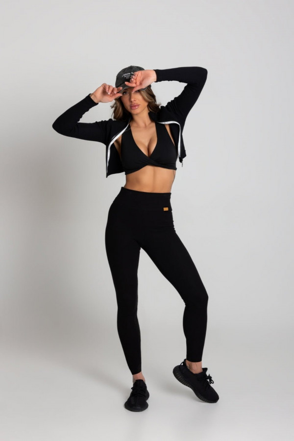 Legginsy push-up prążek - czarny 6
