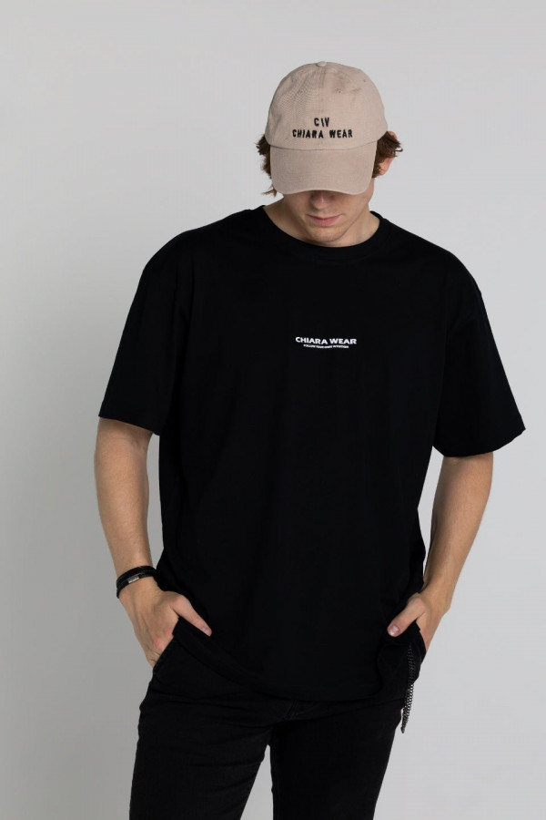 T-shirt bawełna z recyklingu oversize INTUITION - czarny 1