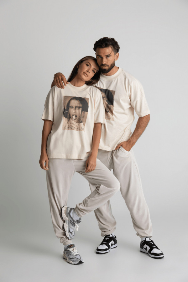 T-shirt męski oversize MONALISA - natural 2