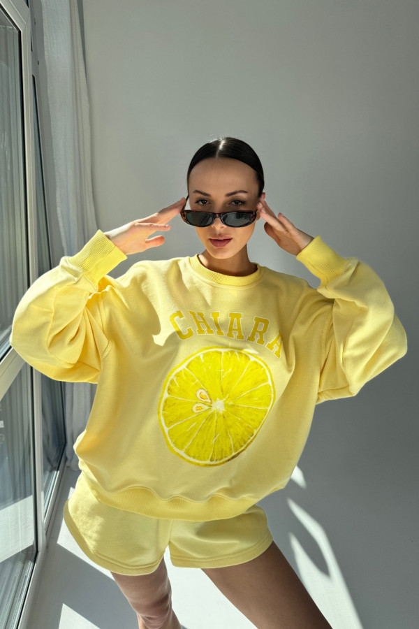 Bluza damska oversize LEMON - żółty 5