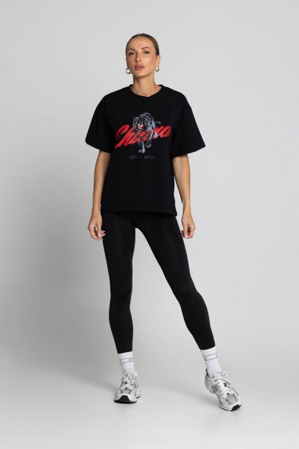 T-shirt bawełniany oversize PUMA - czarny 1