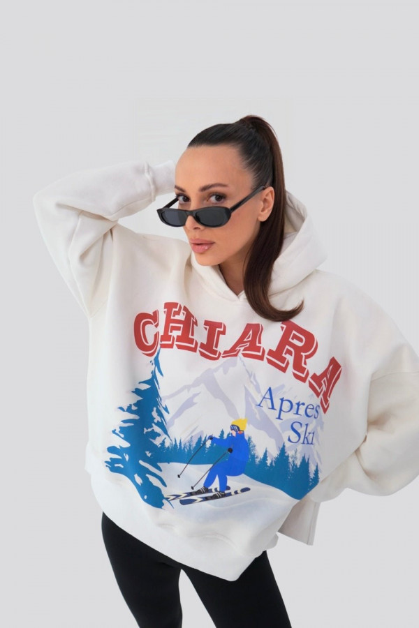 Bluza damska kaptur APRES SKI - biały
