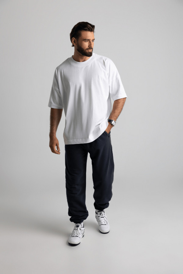 T-shirt męski oversize unisex - biały 2