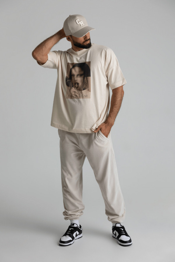 T-shirt męski oversize MONALISA - natural 5