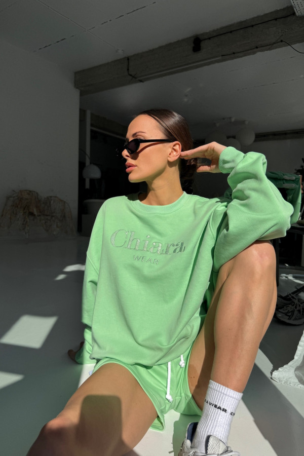 Bluza damska oversize HAFT CHIARA - pistacja 5