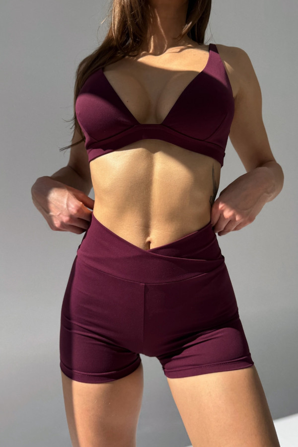 Szorty typu biker X push-up - bordowy 1